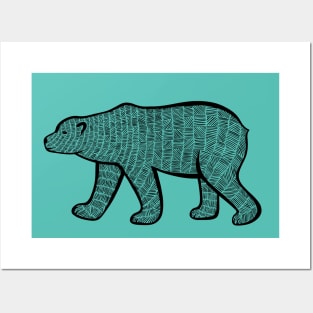 Polar Bear - hand drawn animal ink art design Posters and Art